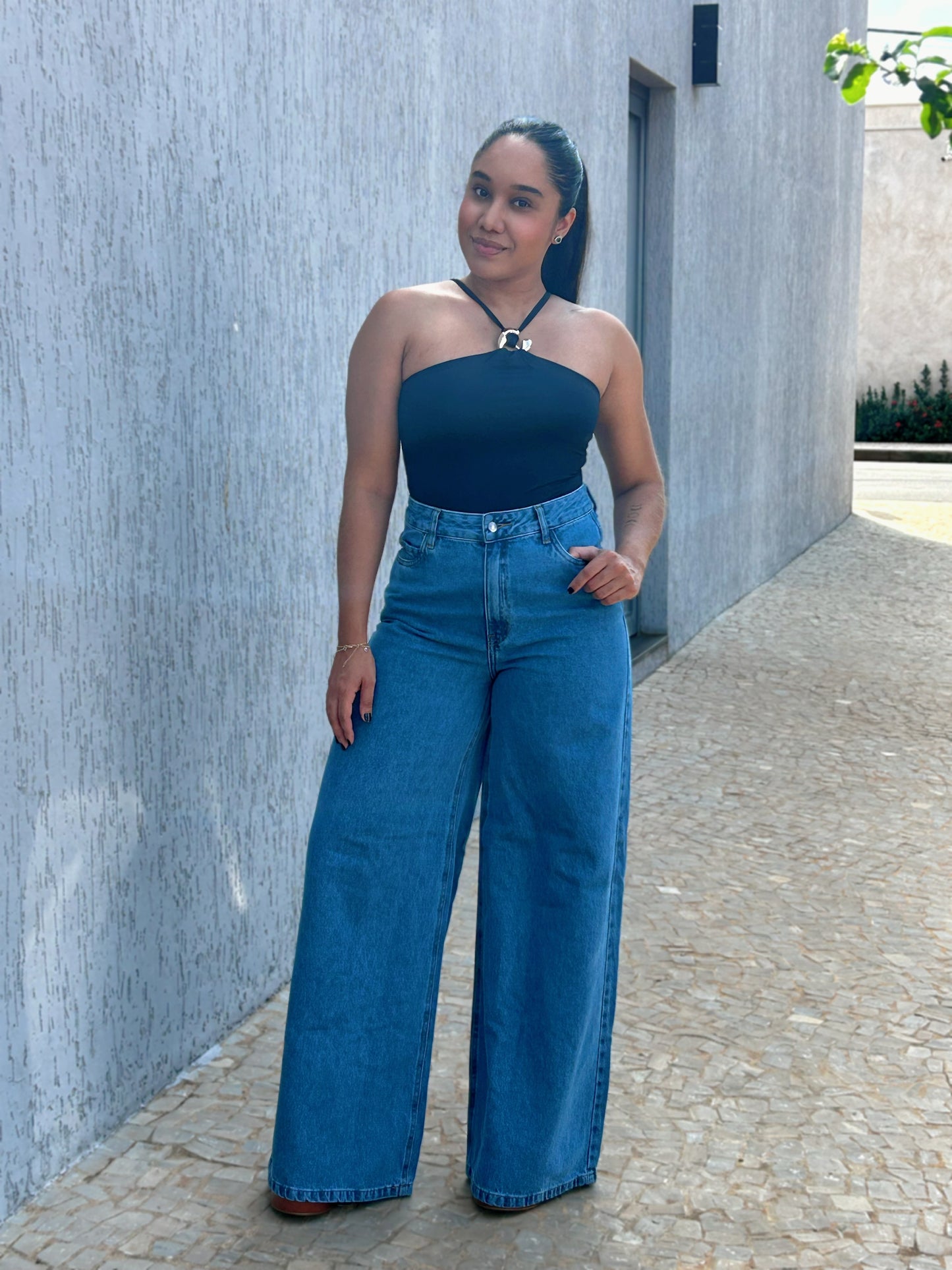 Calça Wide Leg Jeans