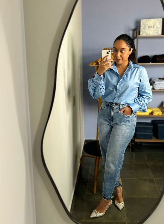 Camisa Algodão Azul