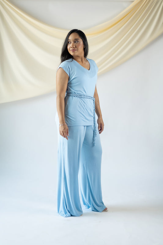 Conjunto Viscose Azul Bebê