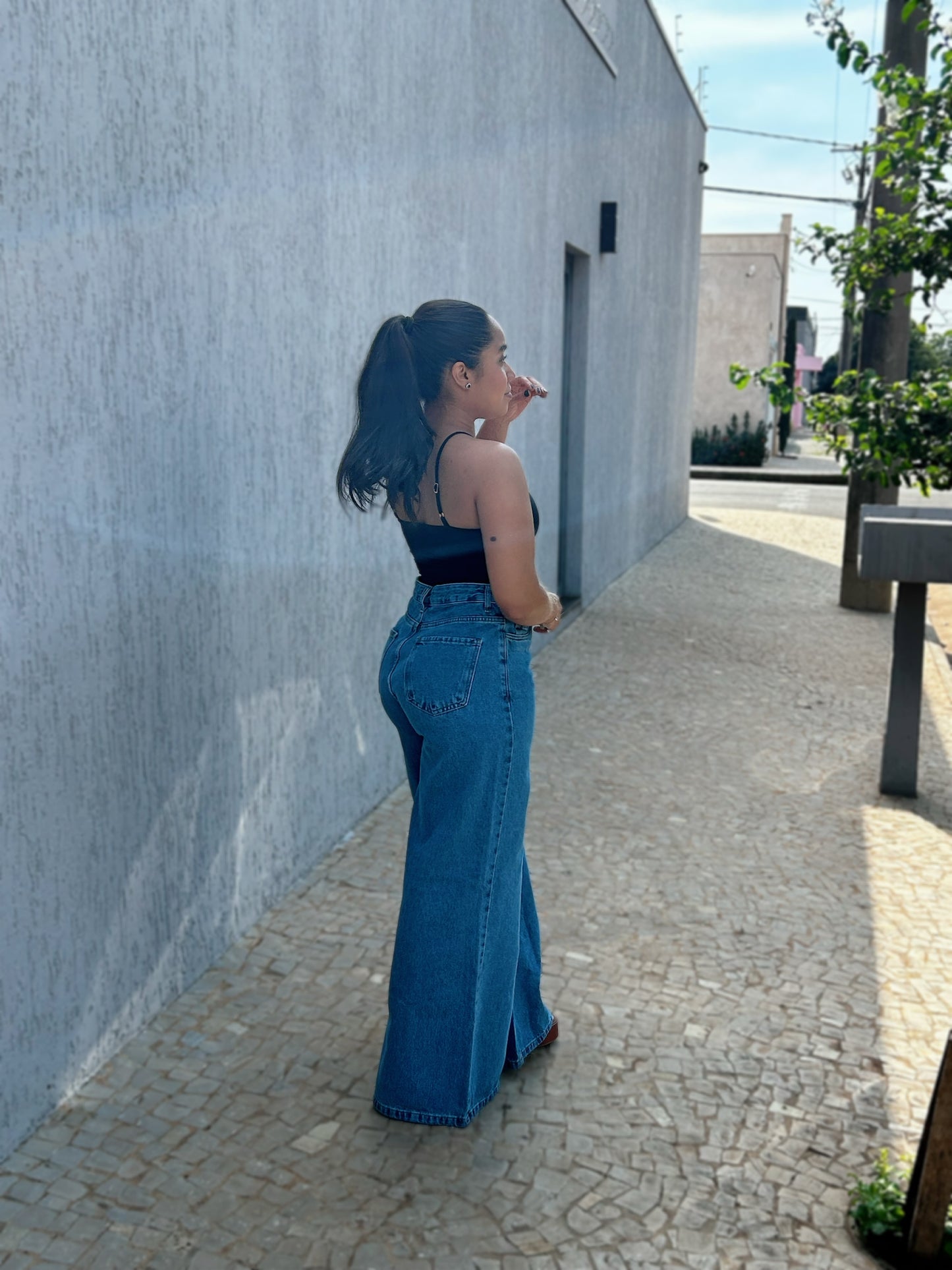 Calça Wide Leg Jeans