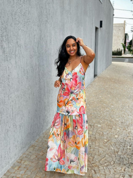 Vestido Floral Longo