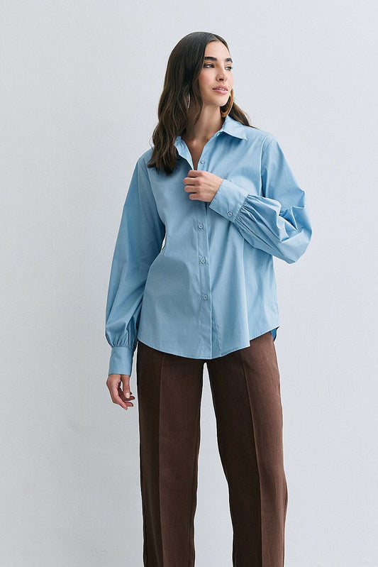 Camisa Algodão Azul