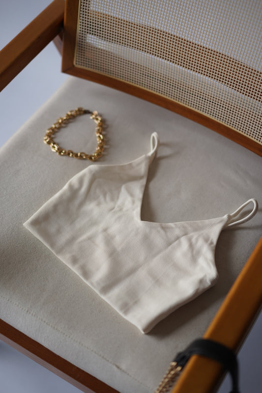 Top Off-White Canelado